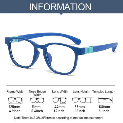 Anti-Blue Light Kids Glasses Removable Silicone Children Boys Girls Computer Eye Protection Eyeglasses Ultra Light Frame