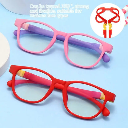 Anti-Blue Light Kids Glasses Removable Silicone Children Boys Girls Computer Eye Protection Eyeglasses Ultra Light Frame